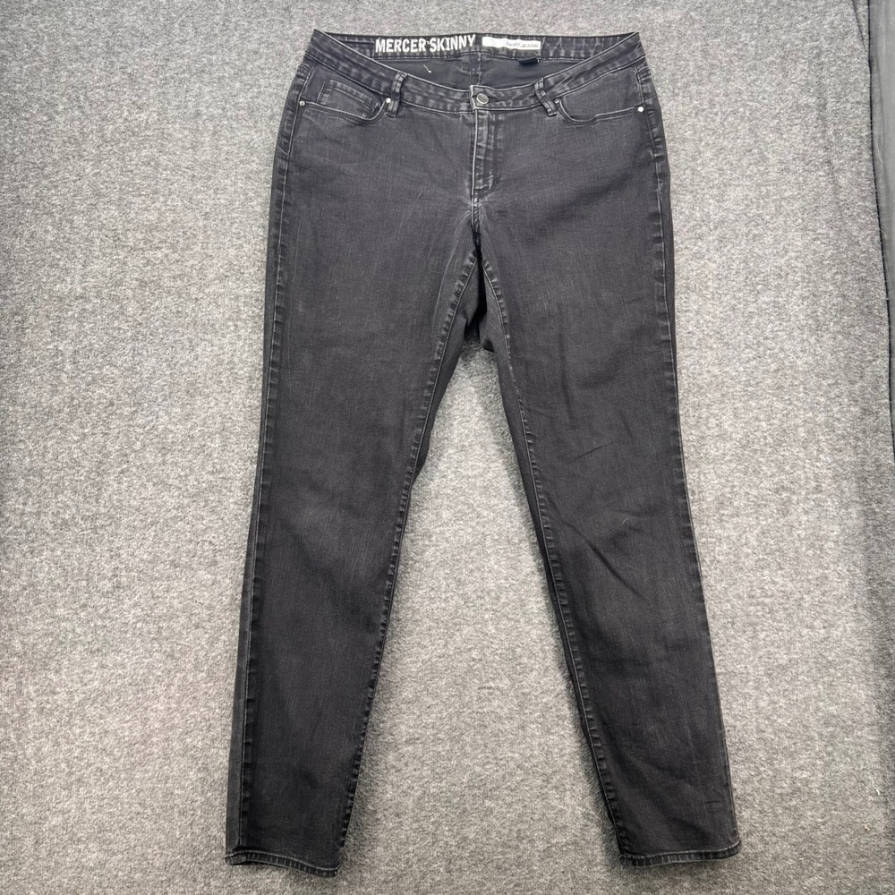 DKNY Jeans Mercer Skinny Womens 18W Washed Black Denim Mid Rise Pants Long